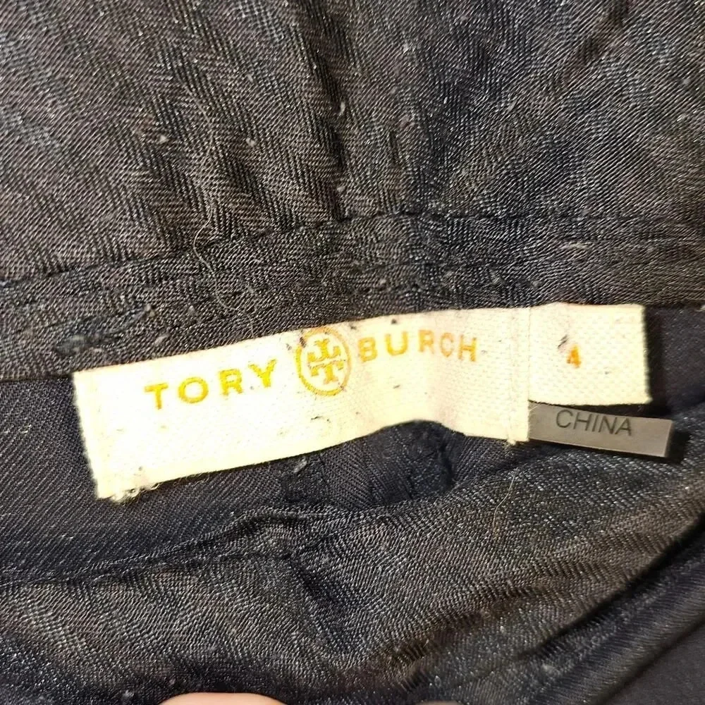 Tory Burch Womens‎ Navy Blue Crop Pants 4